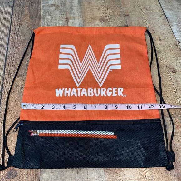 Drawstring Whataburger backpack with pencils - Picture 4 of 5